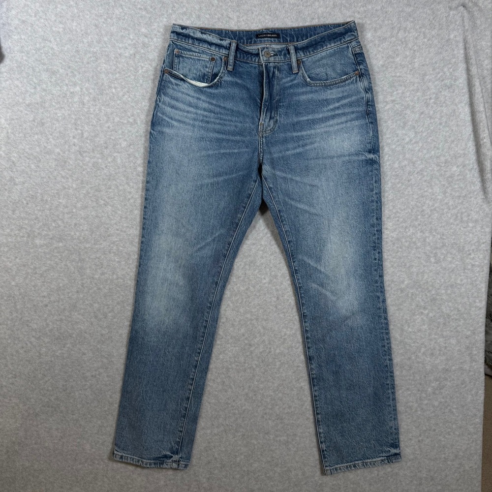 Lucky Brand 223 Straight Leg Mens Blue Denim Jeans Medium Wash 33x32 Fits 32x30
